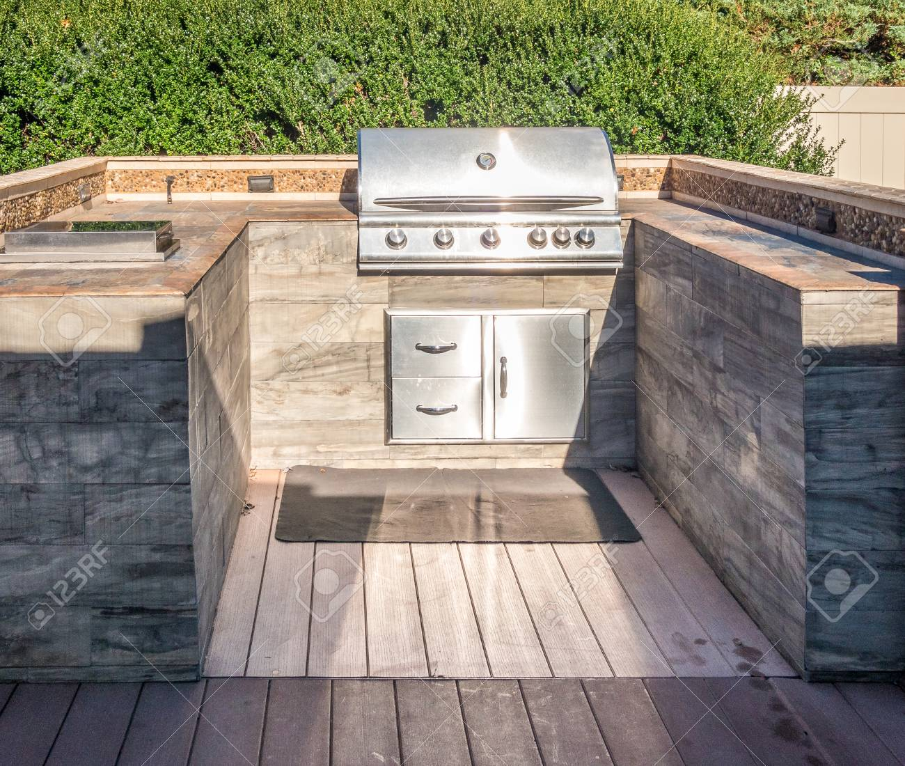 Built In Grill At The Private Deck Stock Photo Picture And Royalty for proportions 1300 X 1100
