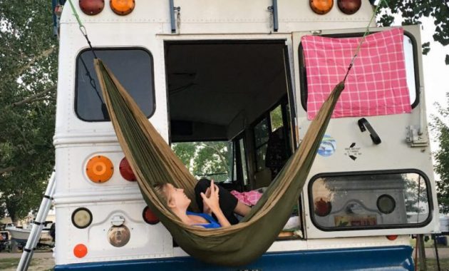 Bus Life Skoolie Bus Conversion Rooftop Deck Hammocks Tiny with regard to sizing 800 X 1111