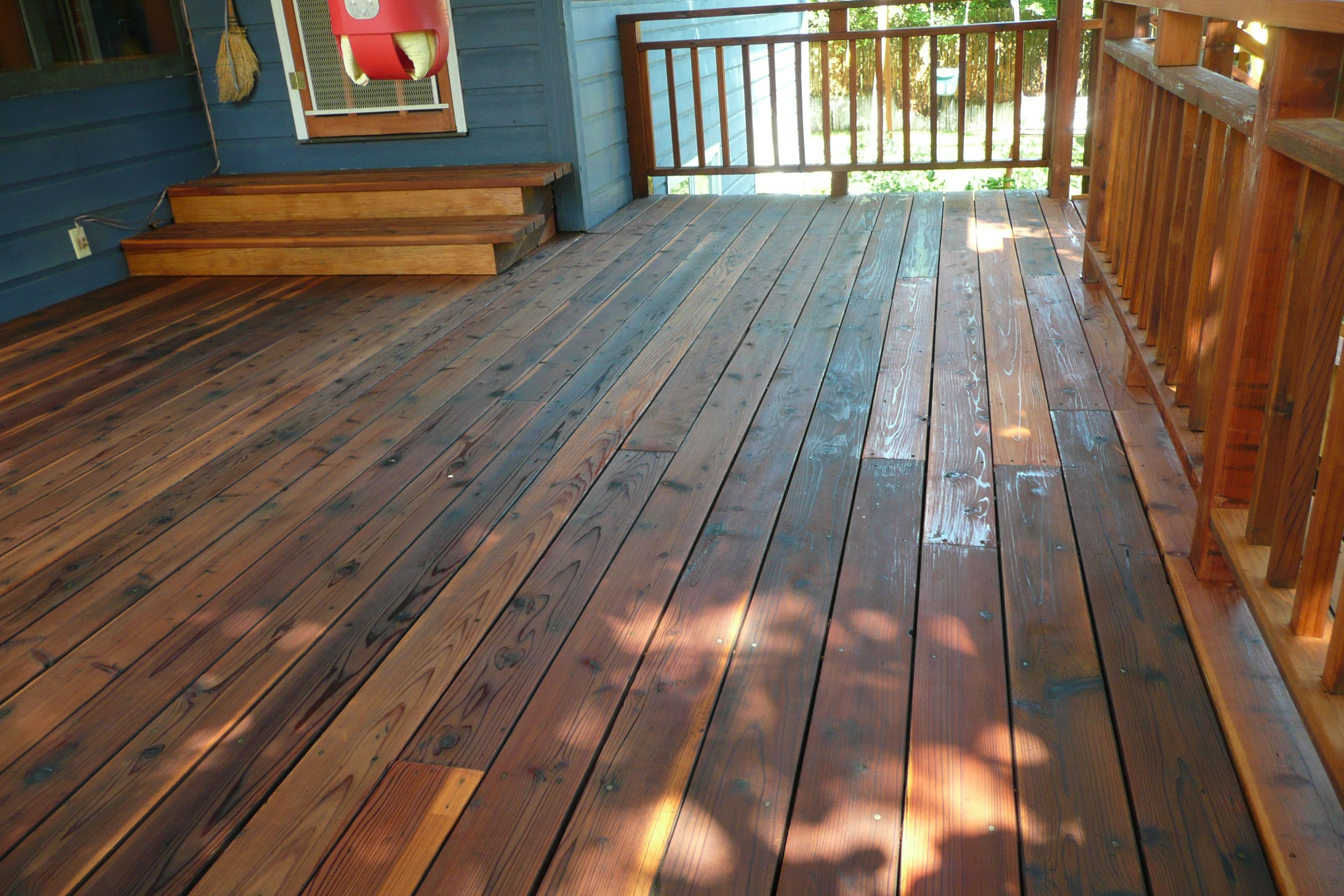 how to stain new pressure treated wood deck