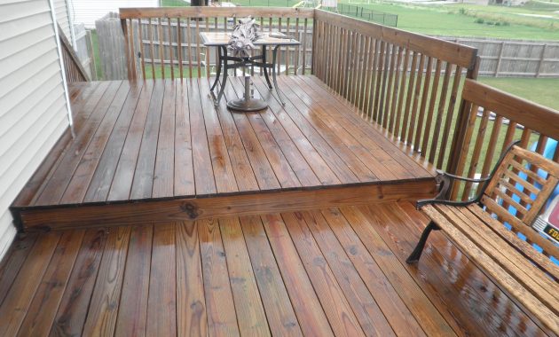 Cabot Semi Transparent Redwood Stain On An Existing Treated Deck with sizing 3968 X 2976