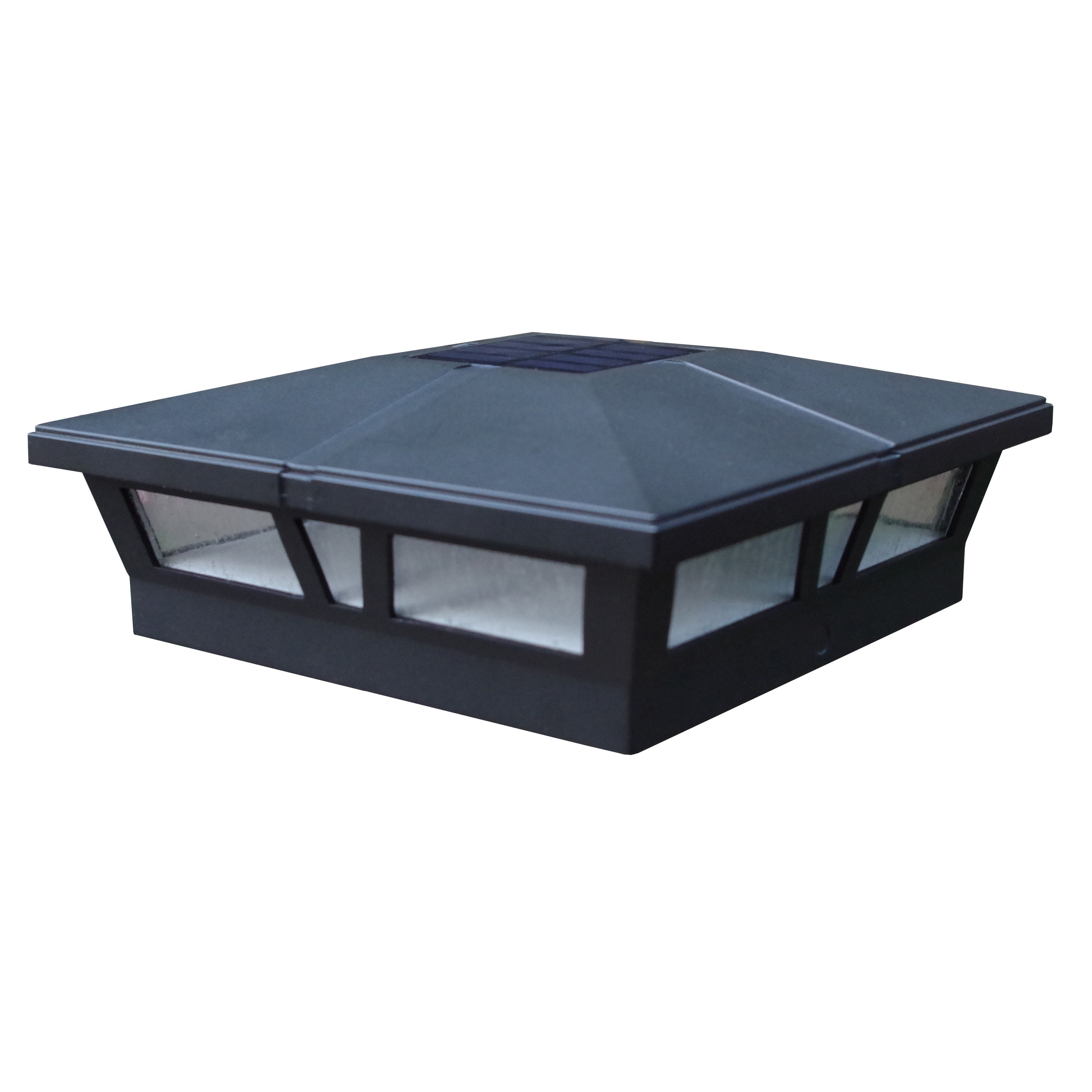 Cambridge Black Aluminum Solar Post Cap 2 Pack Fire Places intended for sizing 3500 X 3500