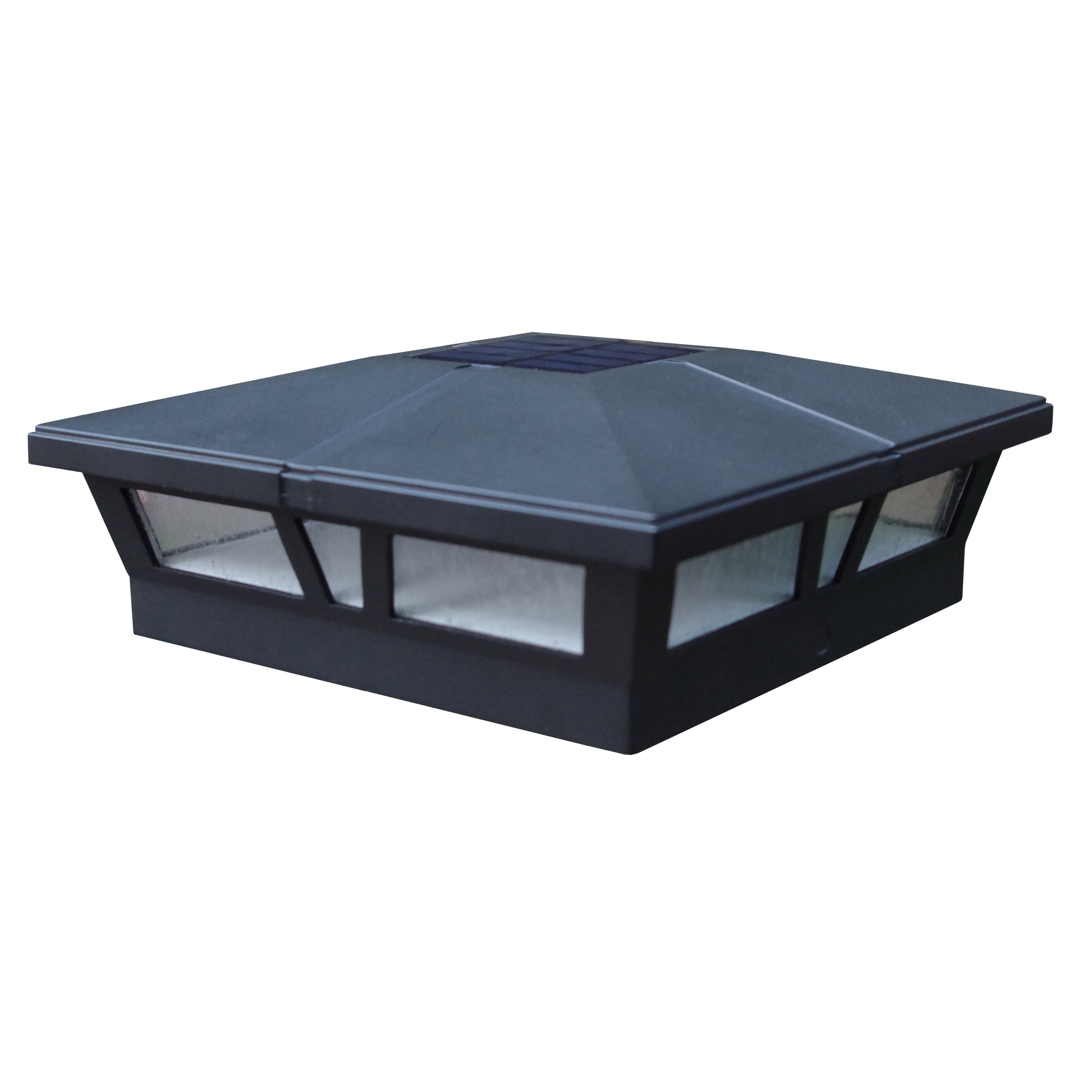 Cambridge Black Aluminum Solar Post Cap 2 Pack Fire Places throughout measurements 3500 X 3500