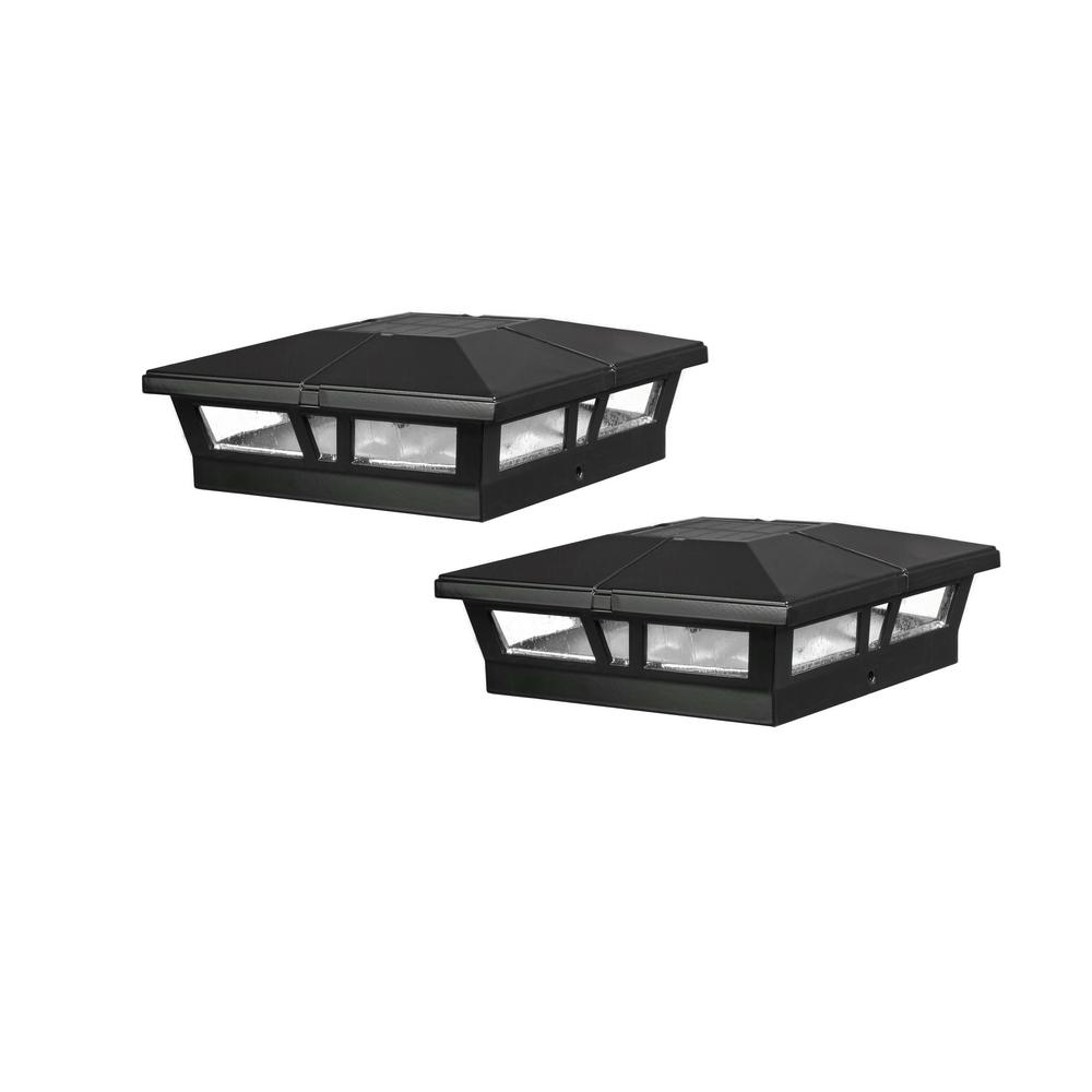 Cambridge Cambridge 6 In X 6 In Outdoor Black Led Solar Post Cap in measurements 1000 X 1000