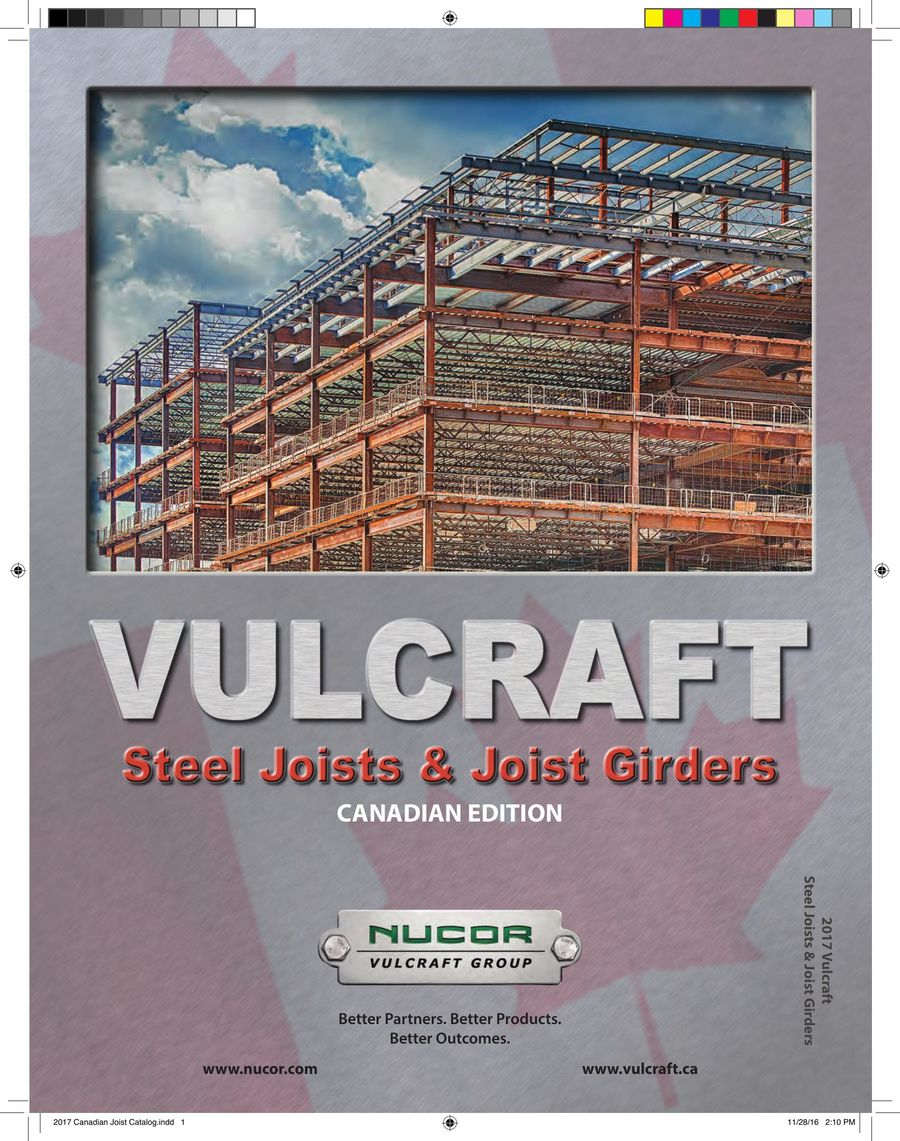 Canadian Edition Steel Joists 2017 Vulcraft intended for sizing 900 X 1141