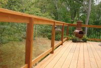 Cedar Railing With Glass Panel Inserts Built Deck And Basement pertaining to measurements 3264 X 2448