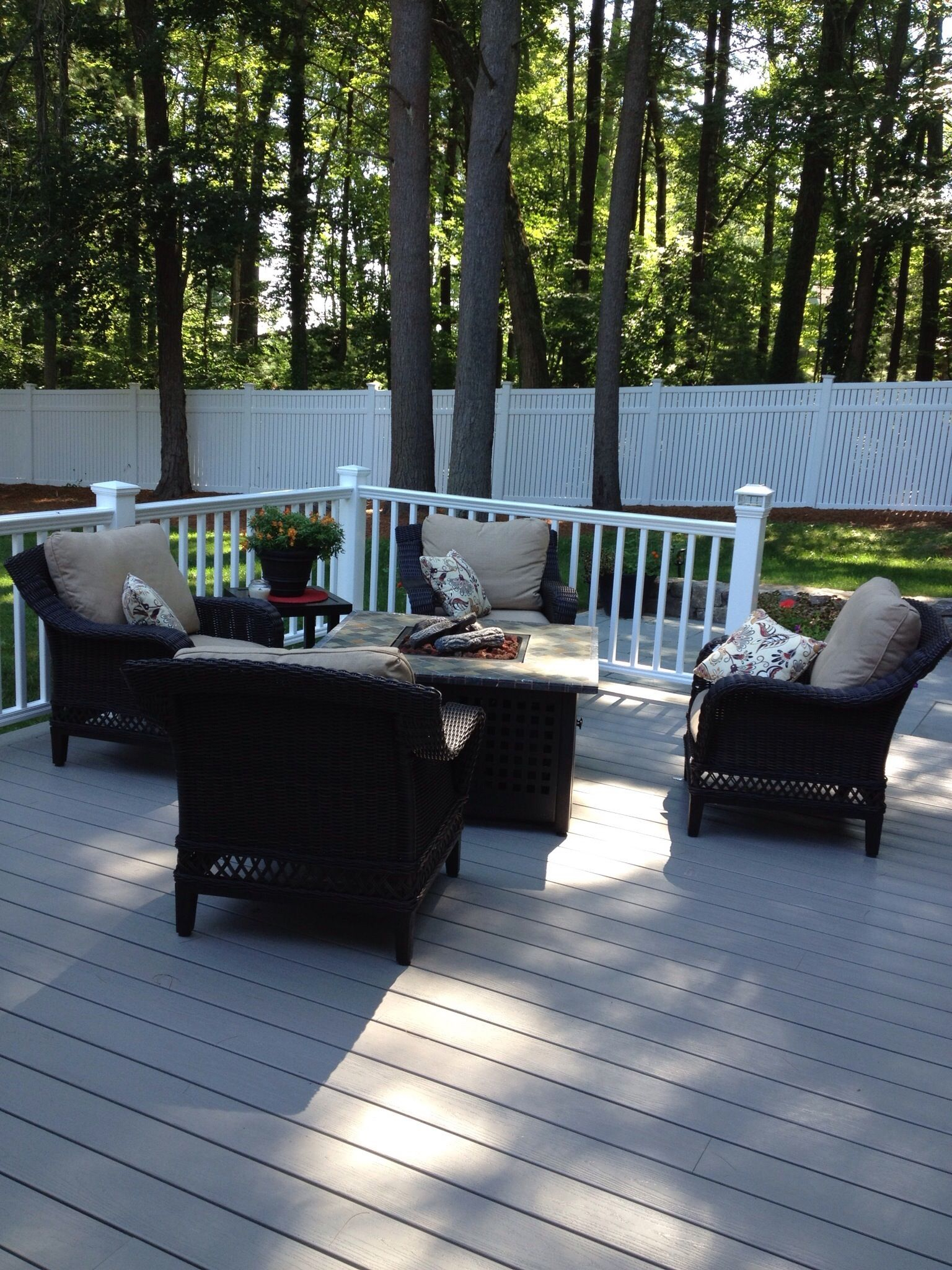 Certainteed Decking And Railing On Outside Fire Pit Area with measurements 1536 X 2048