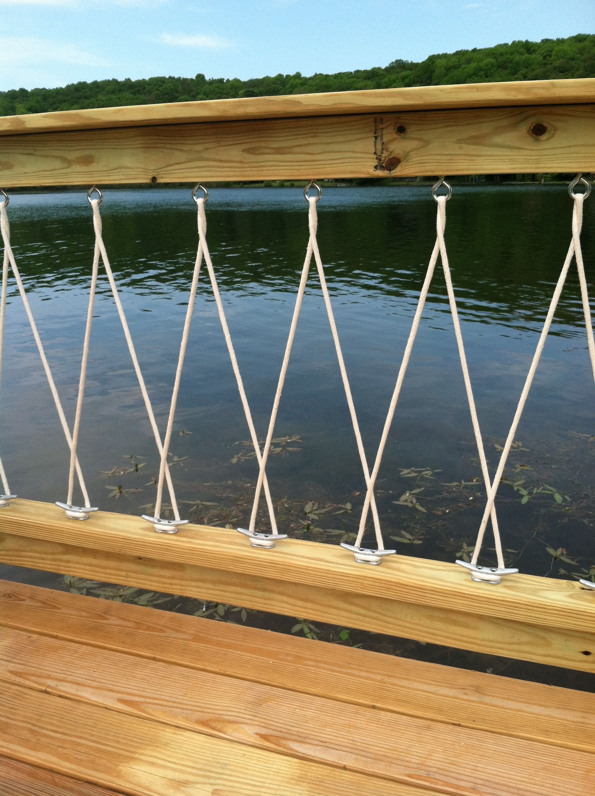 Close Up Of Deck Railing With Cleats And Rope House And Home In intended for sizing 1936 X 2592