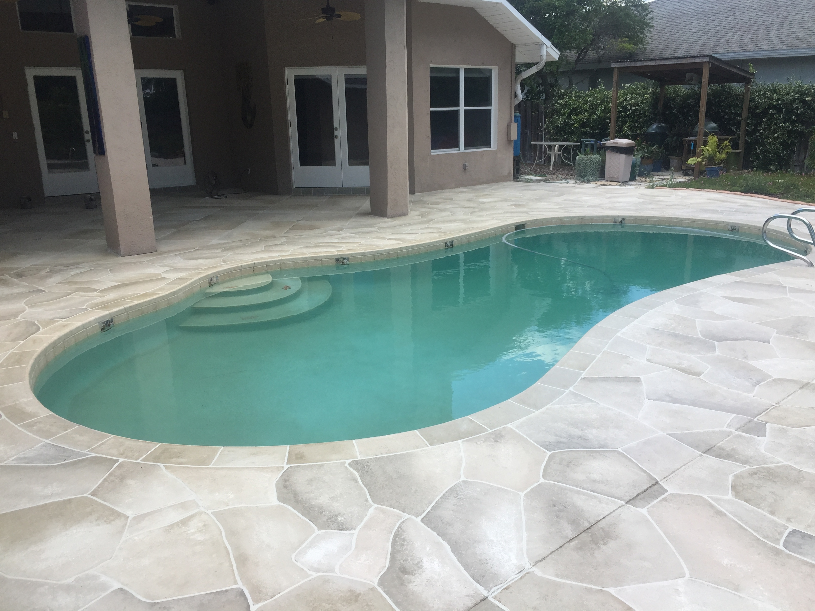 Concrete Designs Florida Flagstone And Travertine Tile Pool Deck regarding dimensions 3264 X 2448