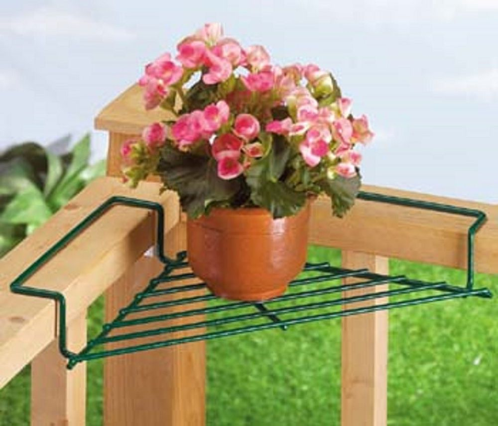Corner Deck Railing Planter Flower Pot Rail Wire Shelf Balcony Plant for dimensions 1000 X 854