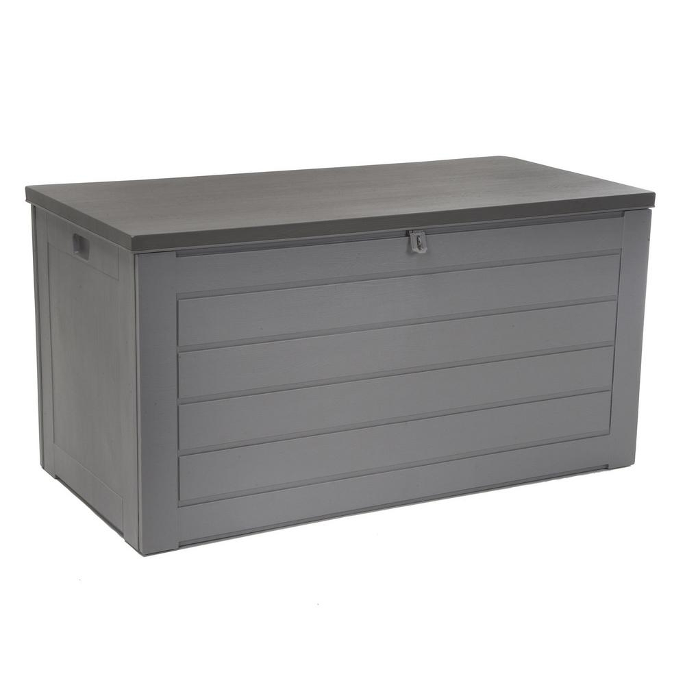 Cosco 180 Gal Resin Storage Deck Box In Gray C180hd87gcg1e The inside proportions 1000 X 1000