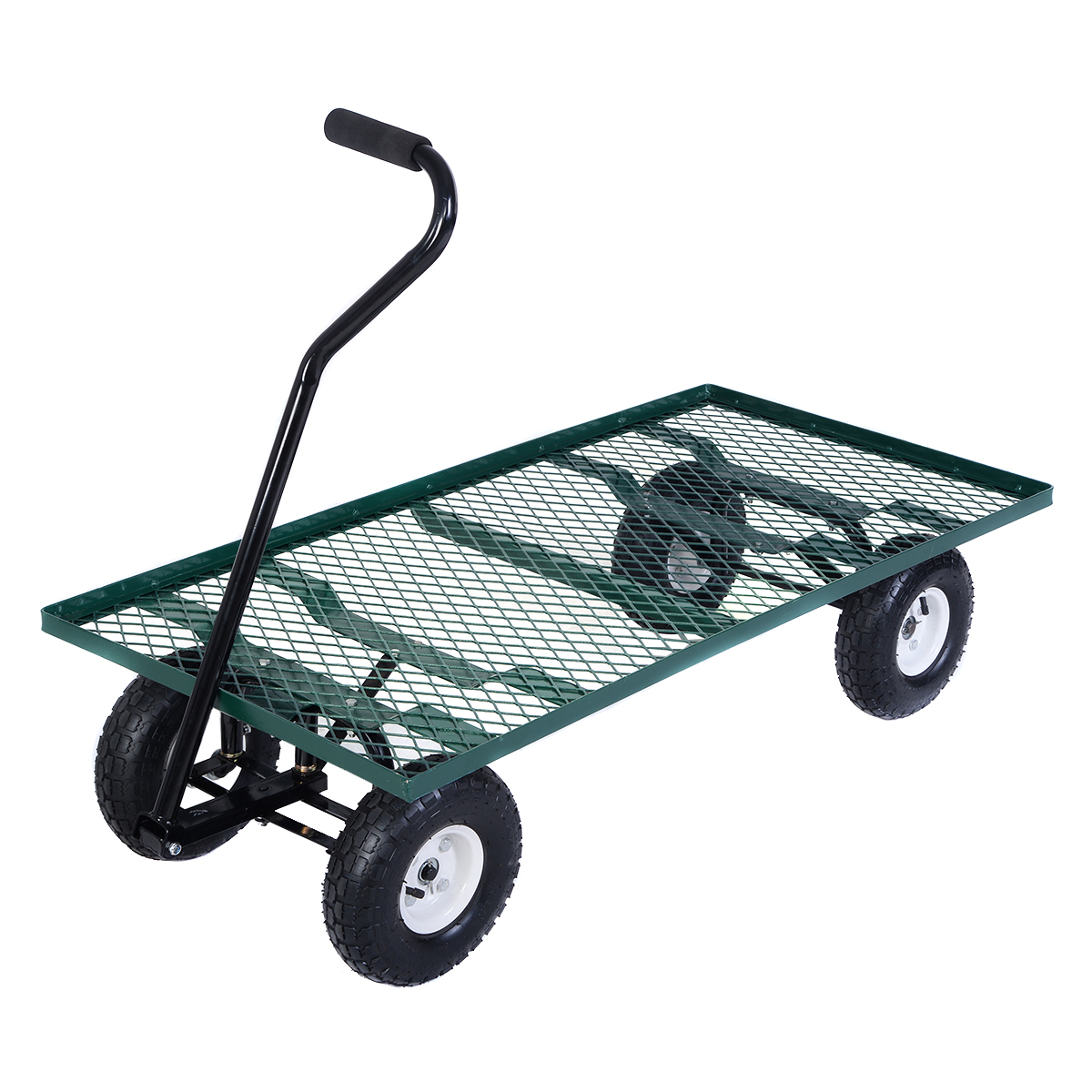 Costway Wagon Garden Cart Nursery Steel Mesh Deck Trailer Heavy Duty pertaining to proportions 1200 X 1200