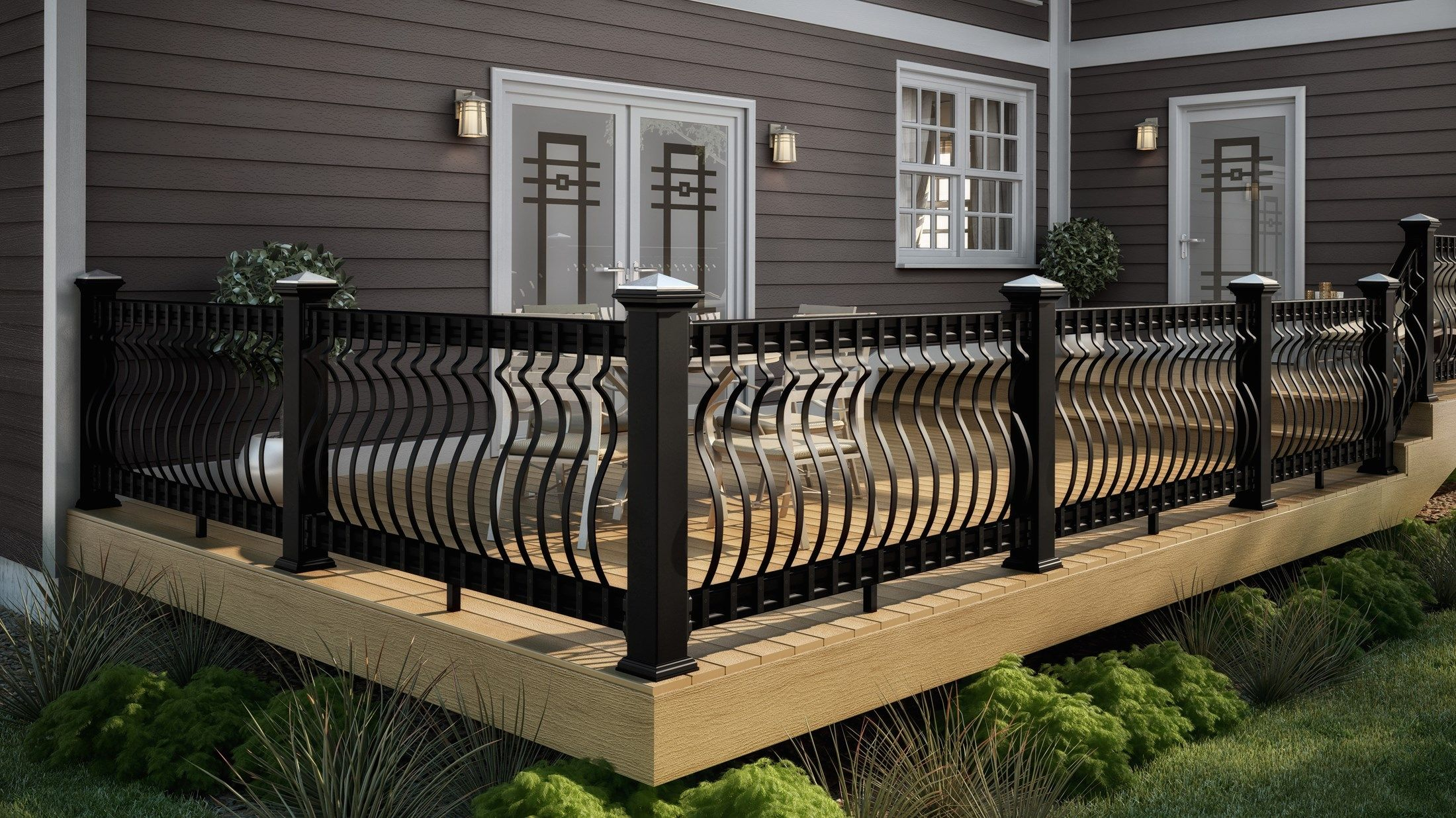 Curved Metal Deck Railings Deck Patio Railing Metal Deck within size 2200 X 1236