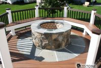 Custom Fire Pit Integrated Into A Timbertech Deck Built Keystone in proportions 1398 X 1080