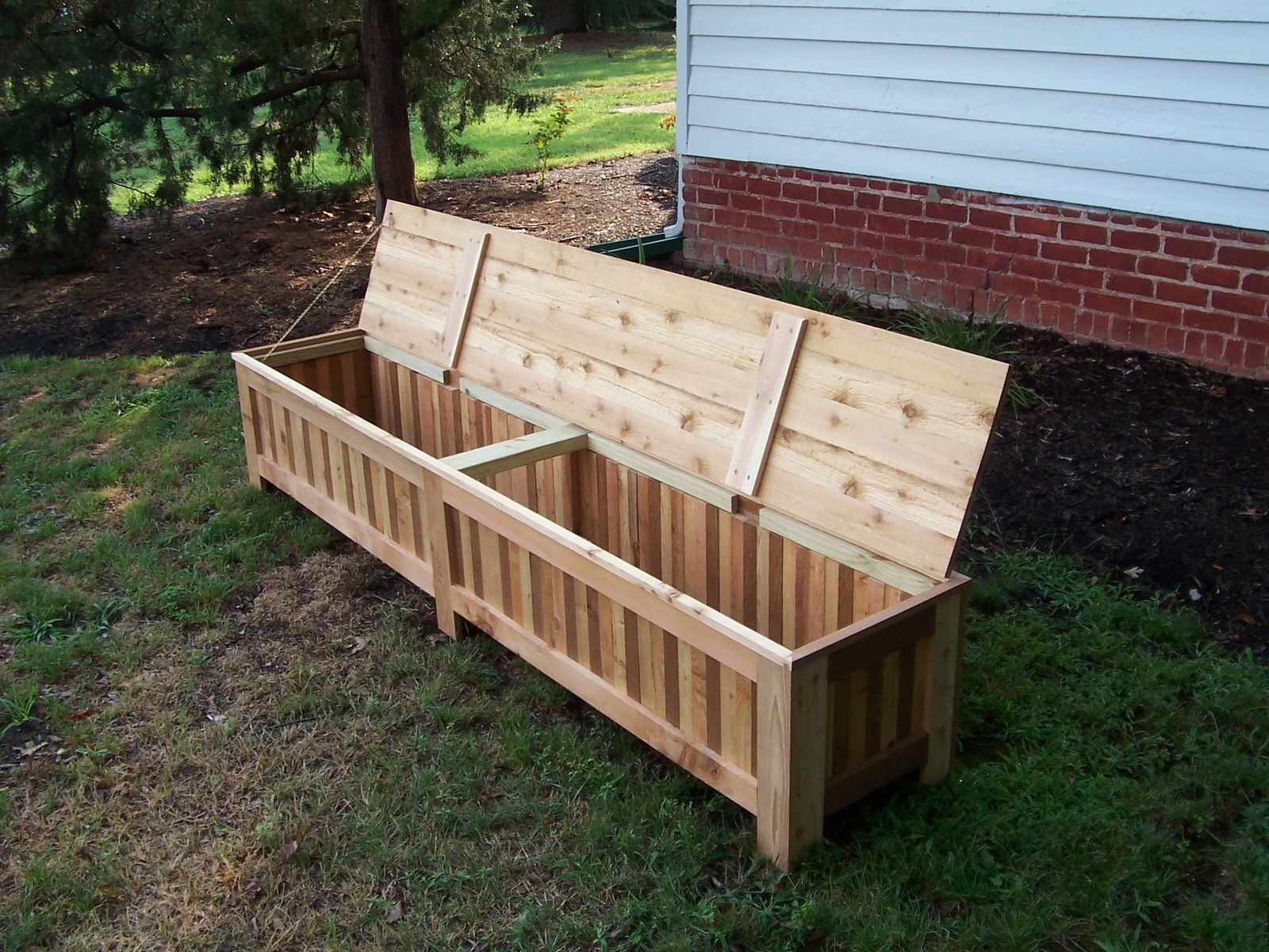 Custom Made Custom Western Red Cedar Patio Storage Bench Patio In intended for proportions 1600 X 1200