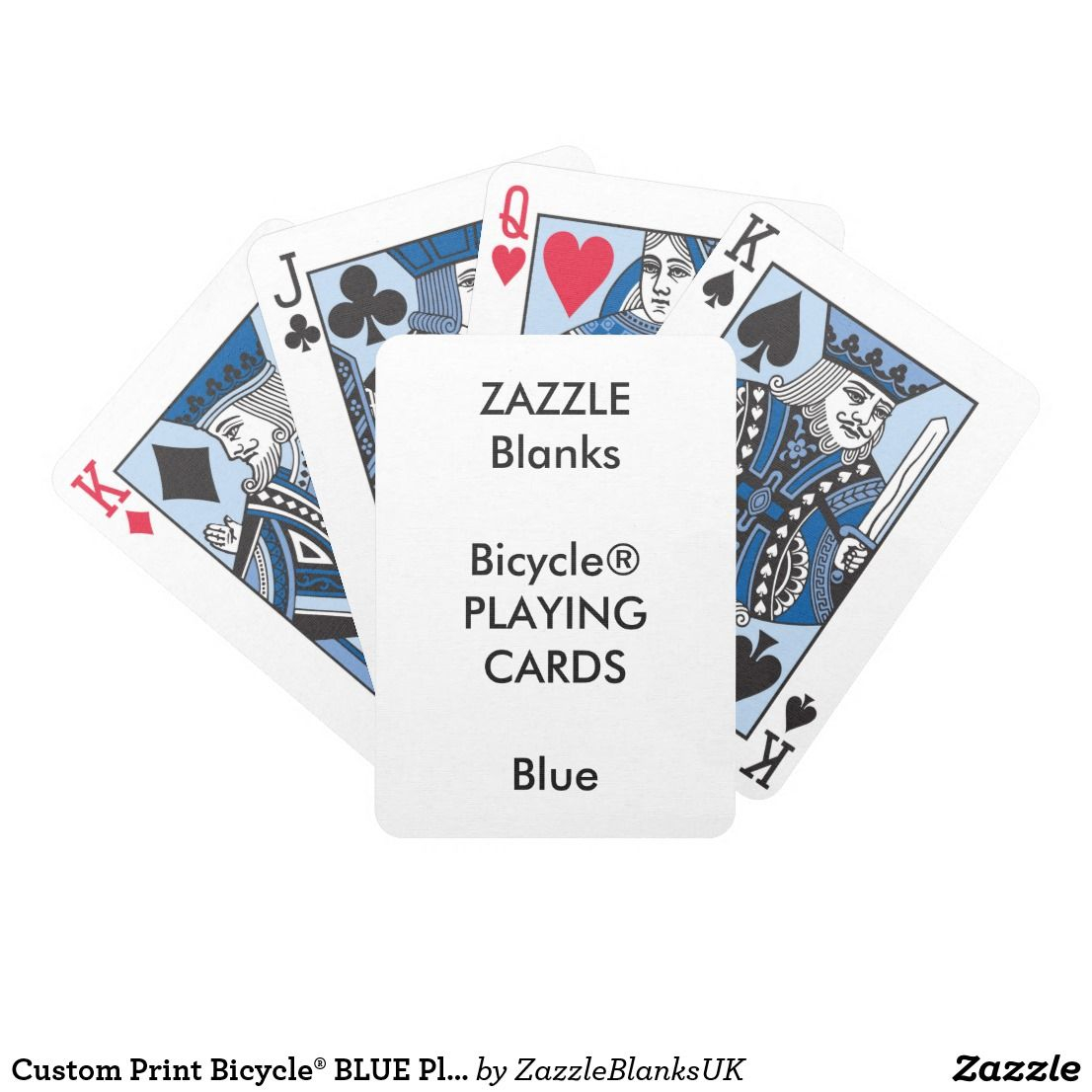 Custom Print Bicycle Blue Playing Cards Blank Zazzle Custom with regard to size 1106 X 1106