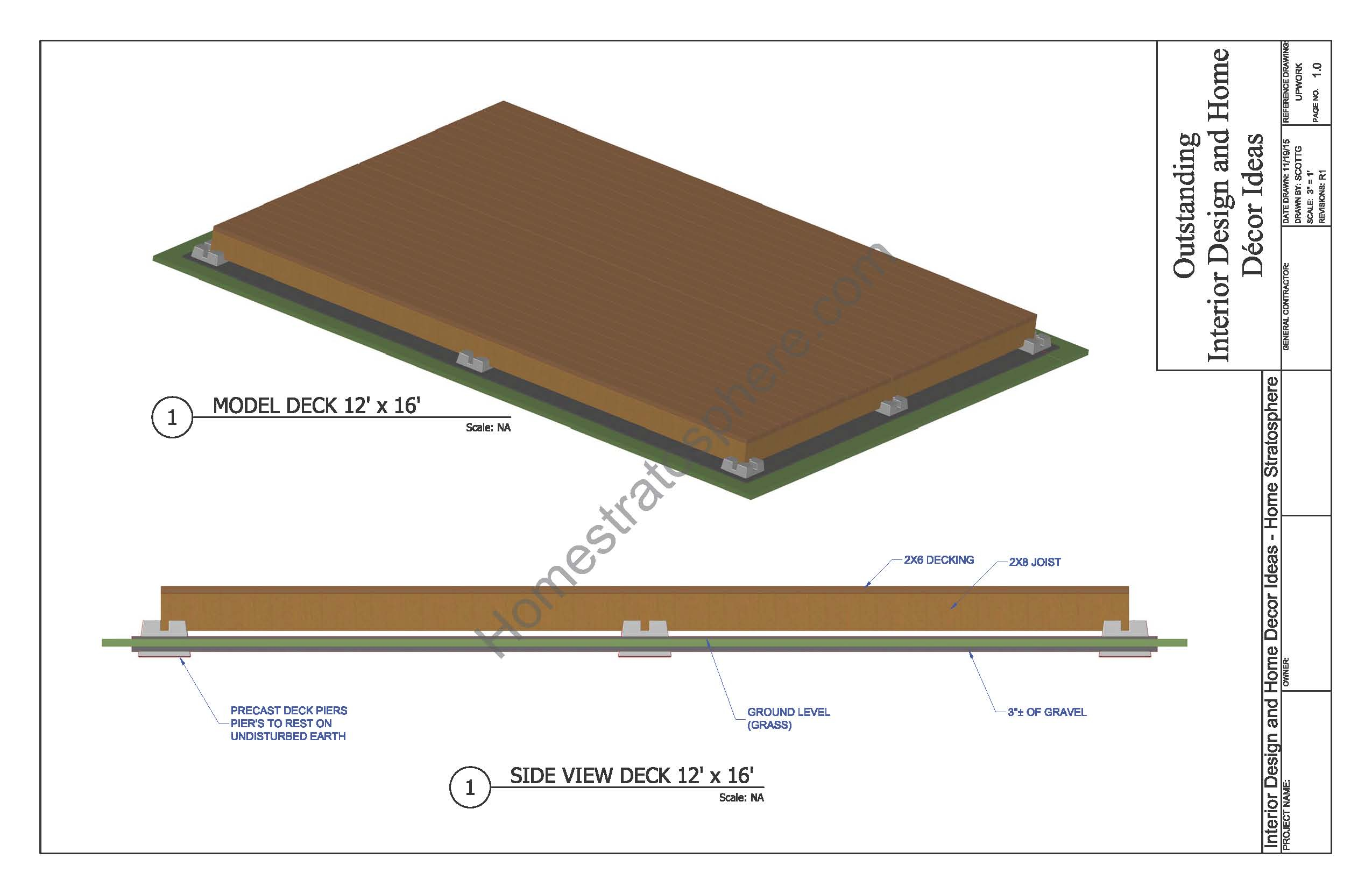 Deck 12 X 16 Ground Level Deck Plans For Outdoor Decoration Ideas inside dimensions 2550 X 1662