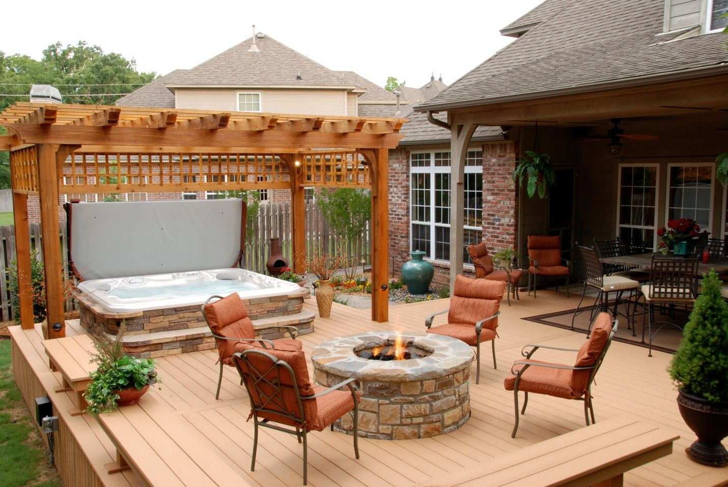 Deck Designs With Hot Tub And Deck Designs With Hot Tub And Fire Pit inside size 1430 X 957