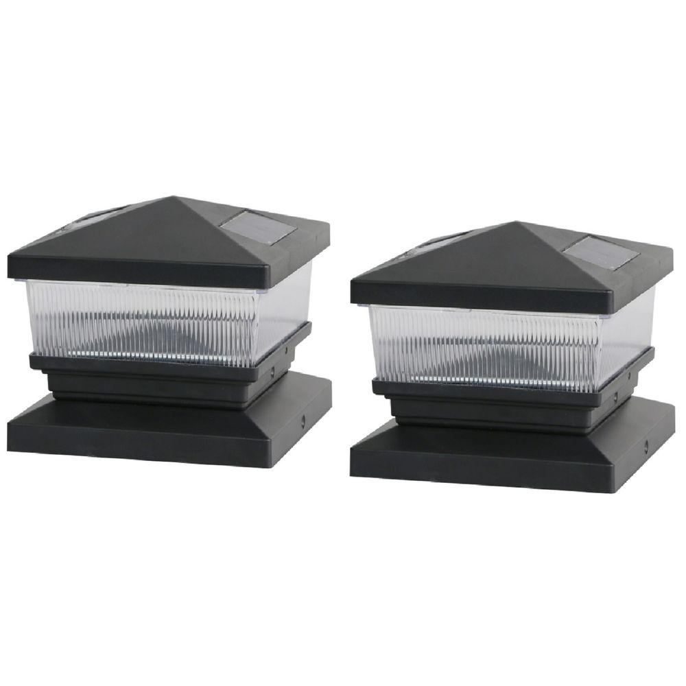 Deck Impressions Solar Black Post Cap With 6 In X 6 In Adapter 2 Pack in dimensions 1000 X 1000