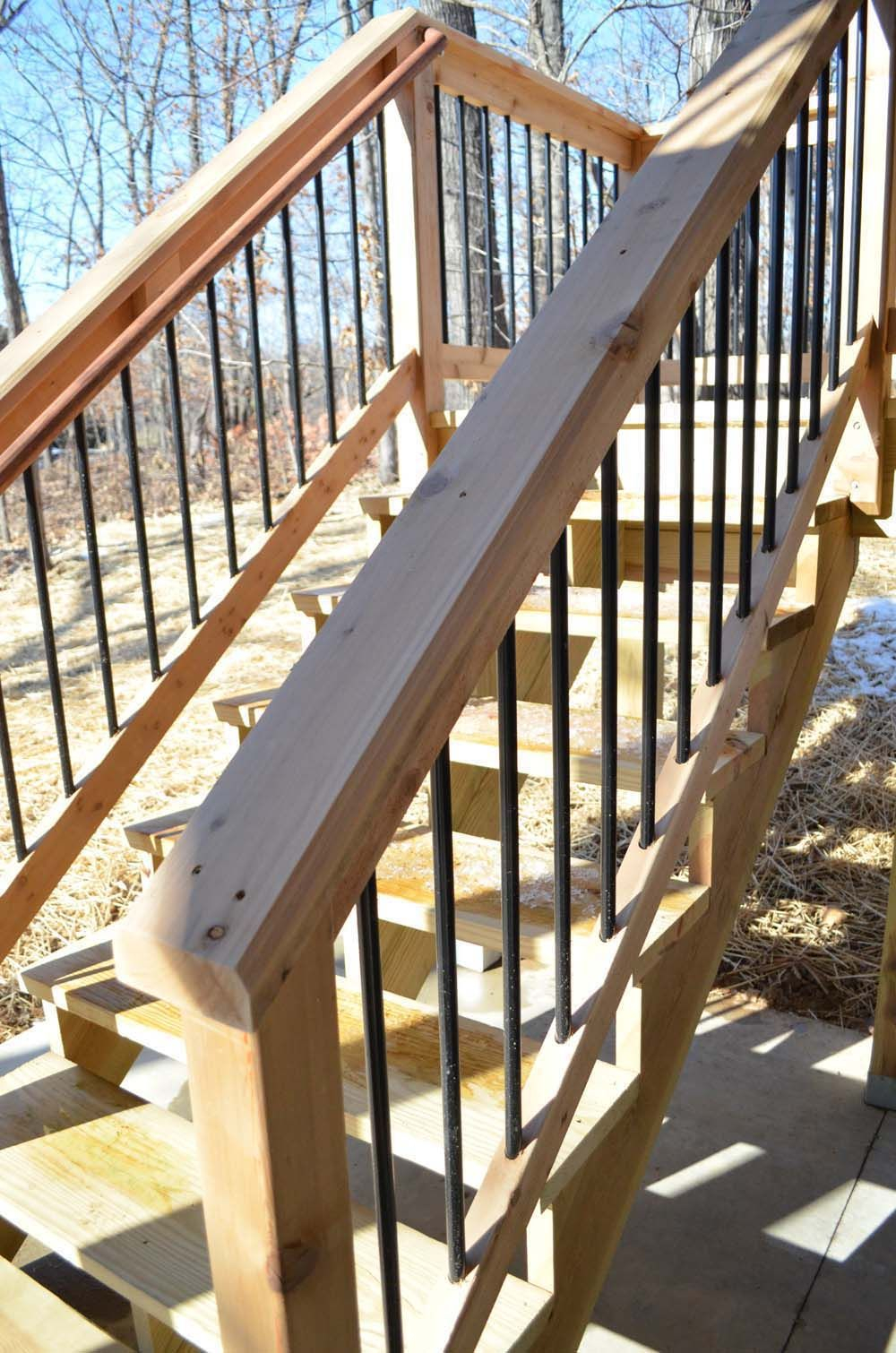 Deck Rail Cedar W Aluminum Spindles For The Home Porch regarding size 1000 X 1510