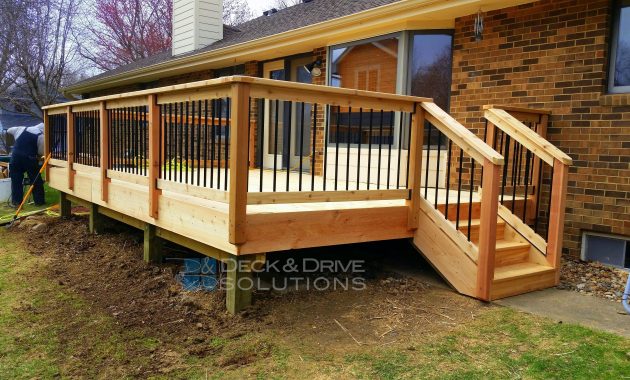 Deck Resurface With Cedar And Cedar Post Rail With Round Metal throughout proportions 5312 X 2988