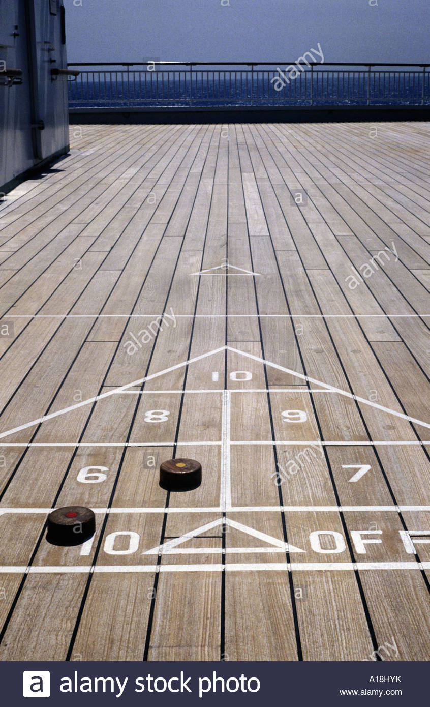 Deck Shuffleboard On A Cruise Ship Stock Photo 10179222 Alamy inside proportions 846 X 1390