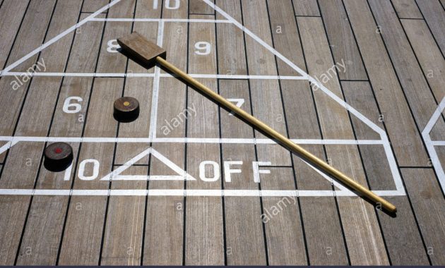 Deck Shuffleboard On A Cruise Ship Stock Photo 10179241 Alamy throughout dimensions 1300 X 948