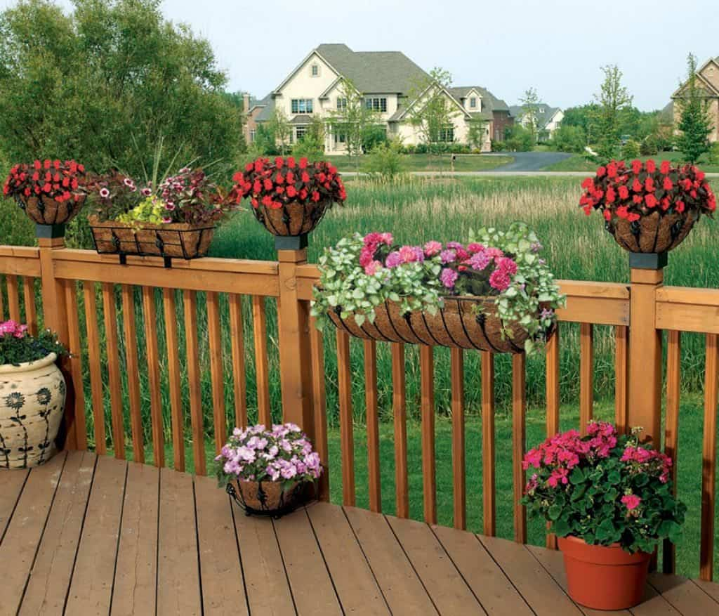 Deck With Railing Planters And Pots Outdoor Deck Railing Planters throughout size 1024 X 877