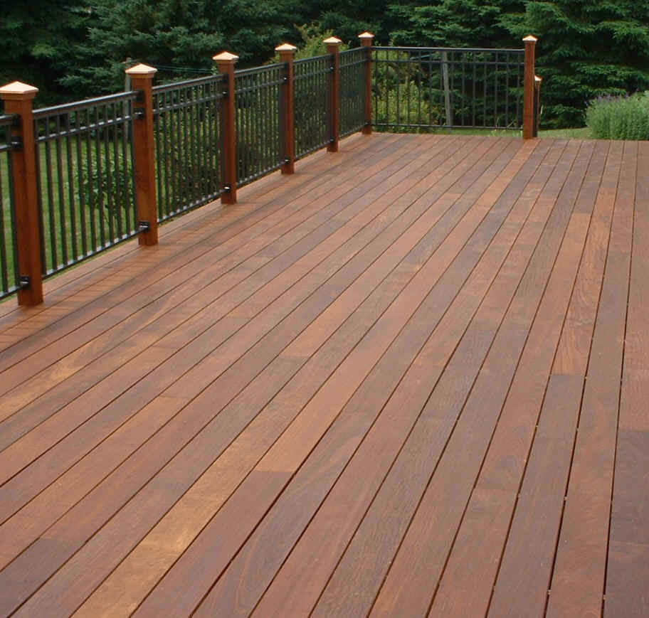 Decking Materials Natural Wood Composite Railings Ipe Hardwood Deck regarding proportions 912 X 869