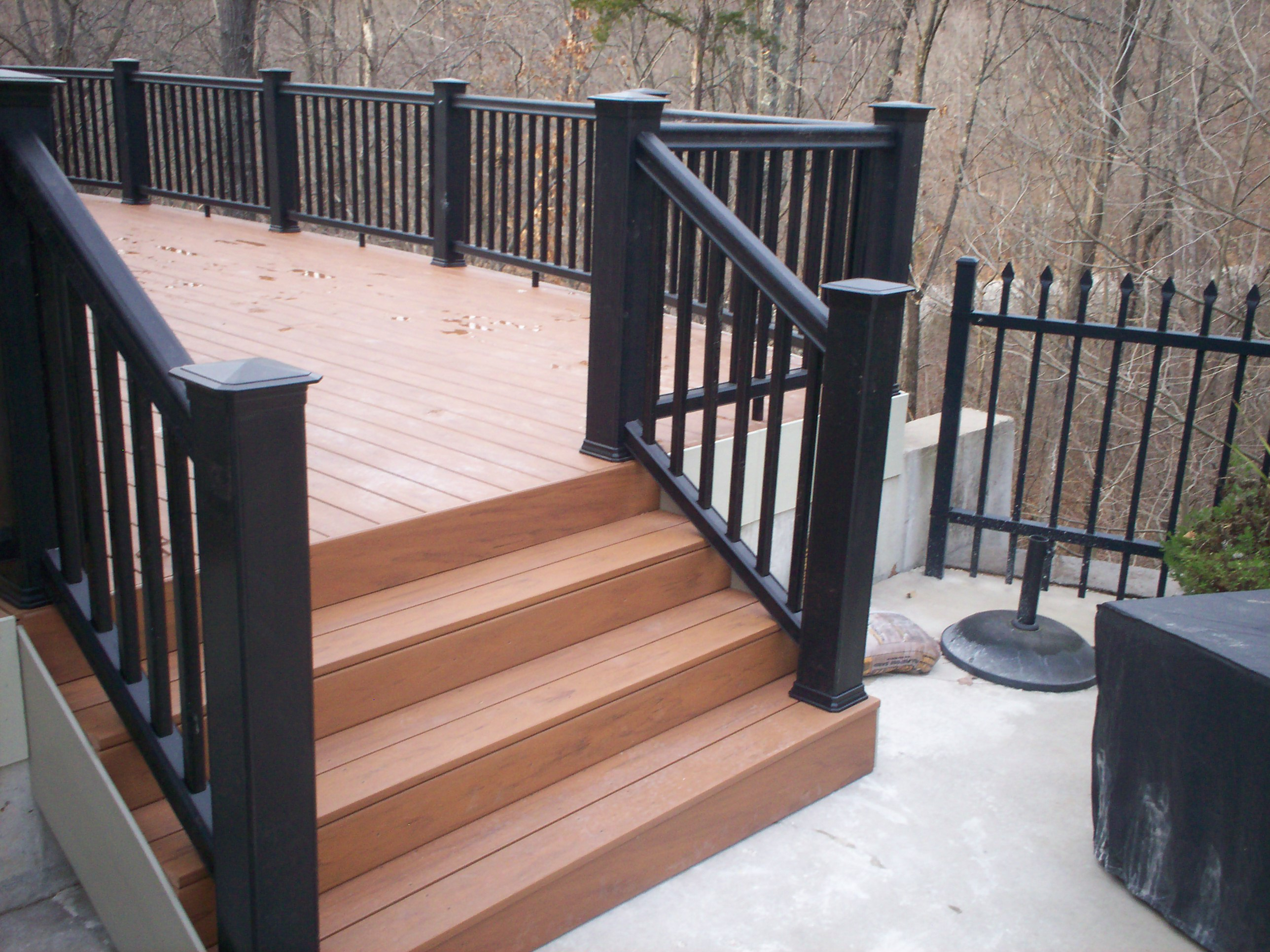 Decking Wooden Porch Railing Pvc Deck Railing Front Porch for measurements 2576 X 1932