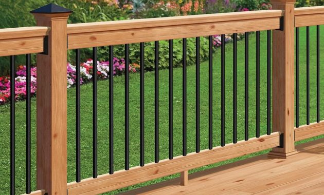 Deckorail Western Red Cedar 6 Ft Railing Kit With Black Aluminum intended for sizing 1000 X 1000