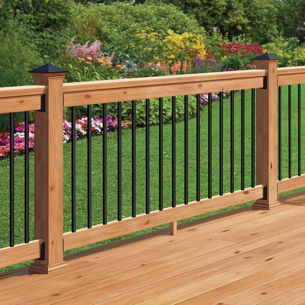 Deckorail Western Red Cedar 6 Ft Railing Kit With Black Aluminum intended for sizing 1000 X 1000