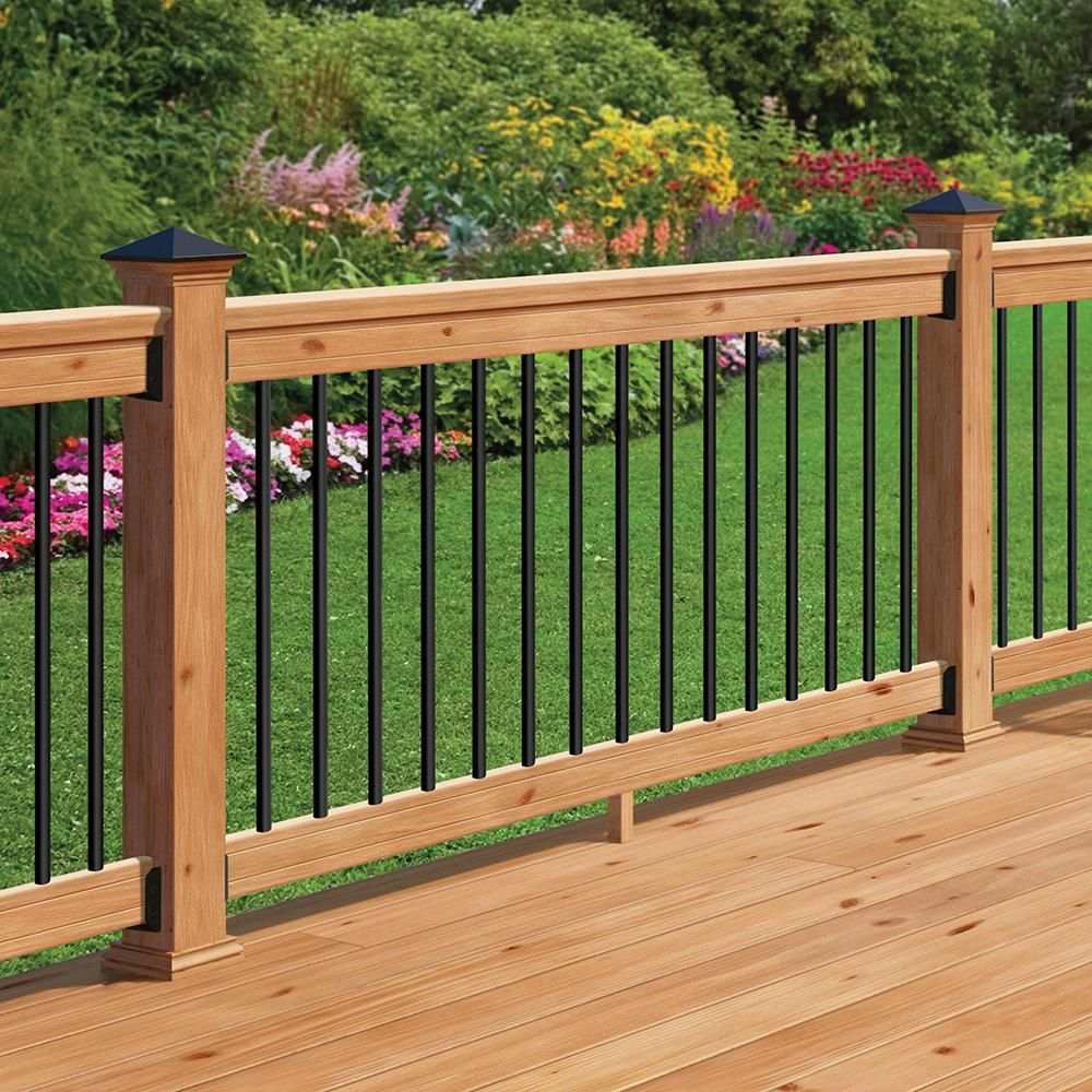 Deckorail Western Red Cedar 6 Ft Railing Kit With Black Aluminum with dimensions 1000 X 1000