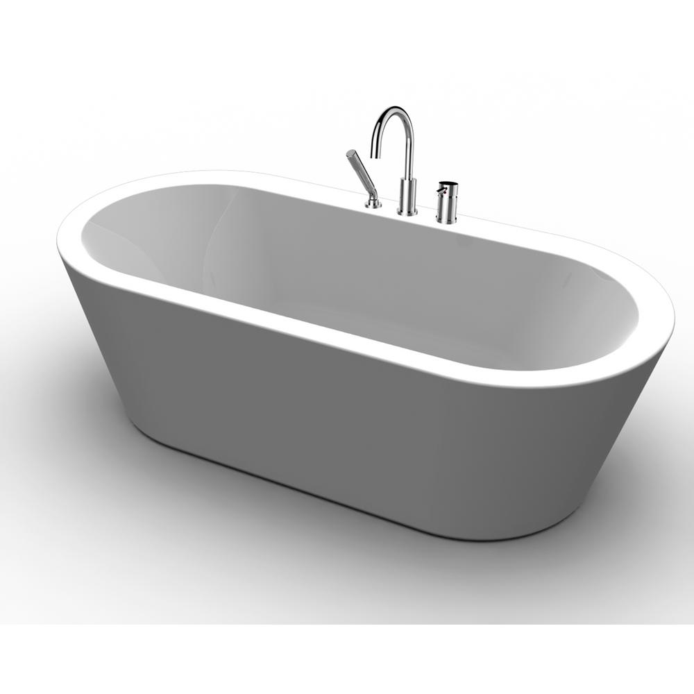 Dexter 71 In Acrylic Freestanding Flatbottom Non Whirlpool Bathtub for dimensions 1000 X 1000