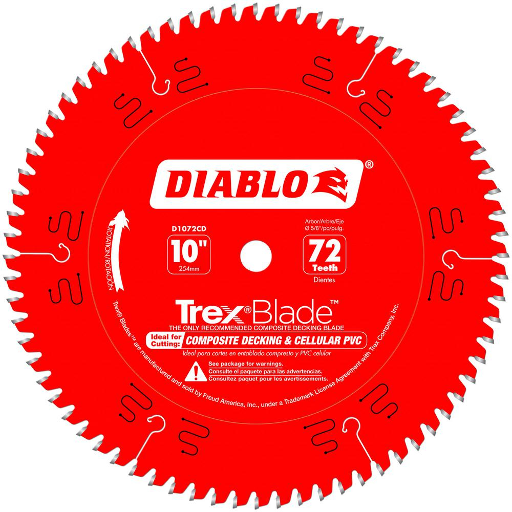 Diablo 10 In X 72 Tooth Trexcomposite Material Cutting Saw Blade throughout sizing 1000 X 1000