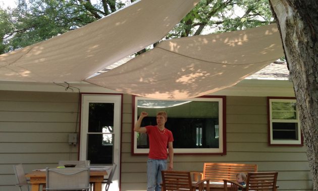 Diy Deck Awning With Painters Drop Cloth Canvas Grommets And Eye in measurements 2448 X 3264