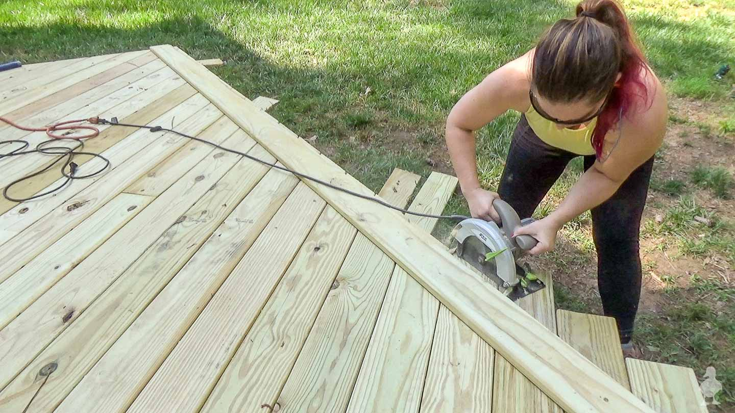 Diy Floating Deck Part 4 Trimming Deck Boards And Rounding The with regard to dimensions 1440 X 810