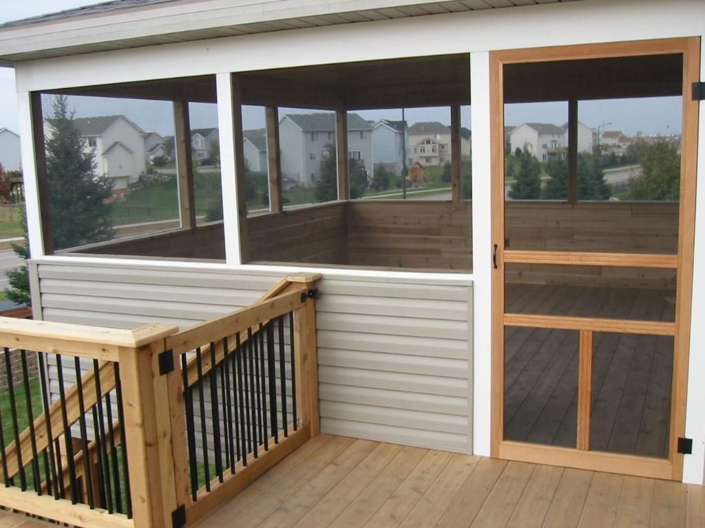 Diyscreenedinporch Custom Screened Porch Cedar Deck Shakopee within sizing 1024 X 768