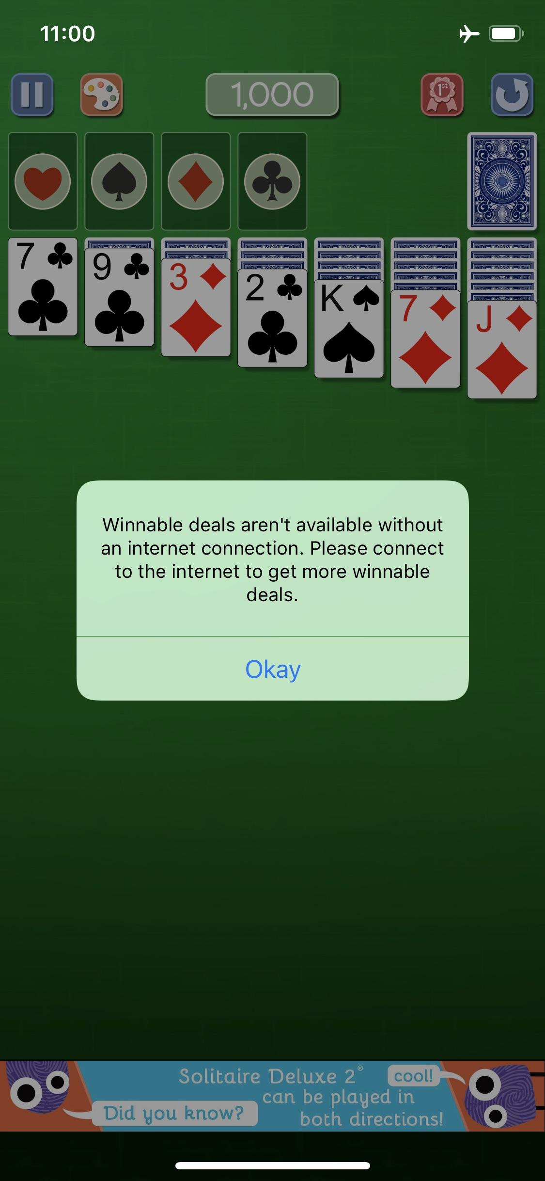 Downloaded A Solitaire App For A Flight This Morning Assholedesign with size 1125 X 2436