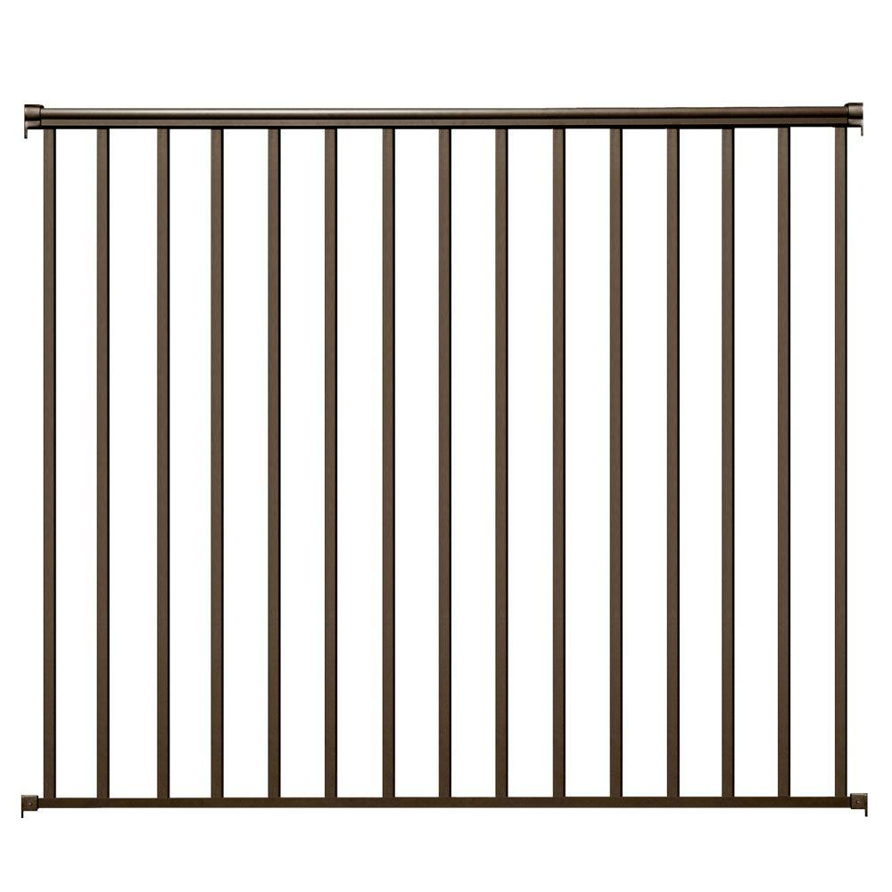 Ez Handrail 6 Ft X 54 In Bronze Aluminum Fence Panel Kit With 1 In pertaining to measurements 1000 X 1000