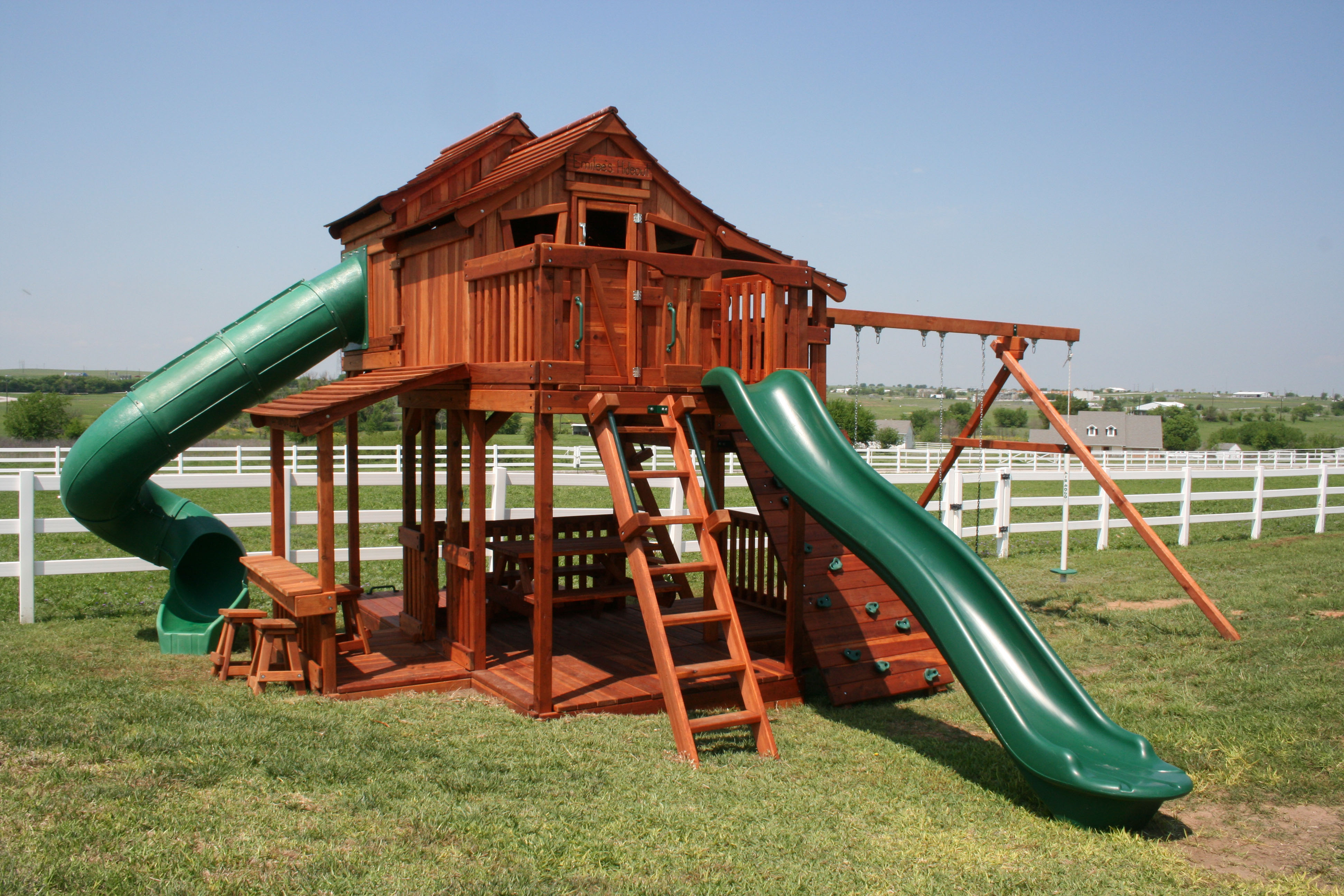 Fort Stockton Swing Set Upper Cabin Package Backyard Fun Factory in dimensions 3888 X 2592