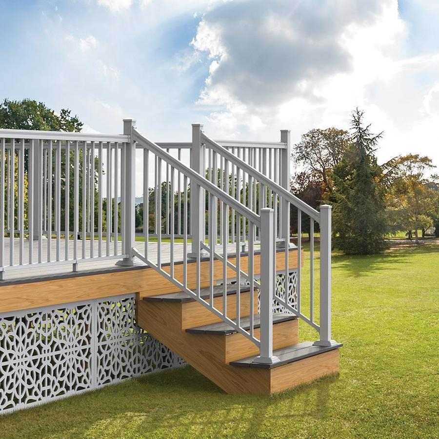 Freedom Assembled 6 Ft X 3 Ft Versarail Stair White Aluminum Deck with regard to size 900 X 900