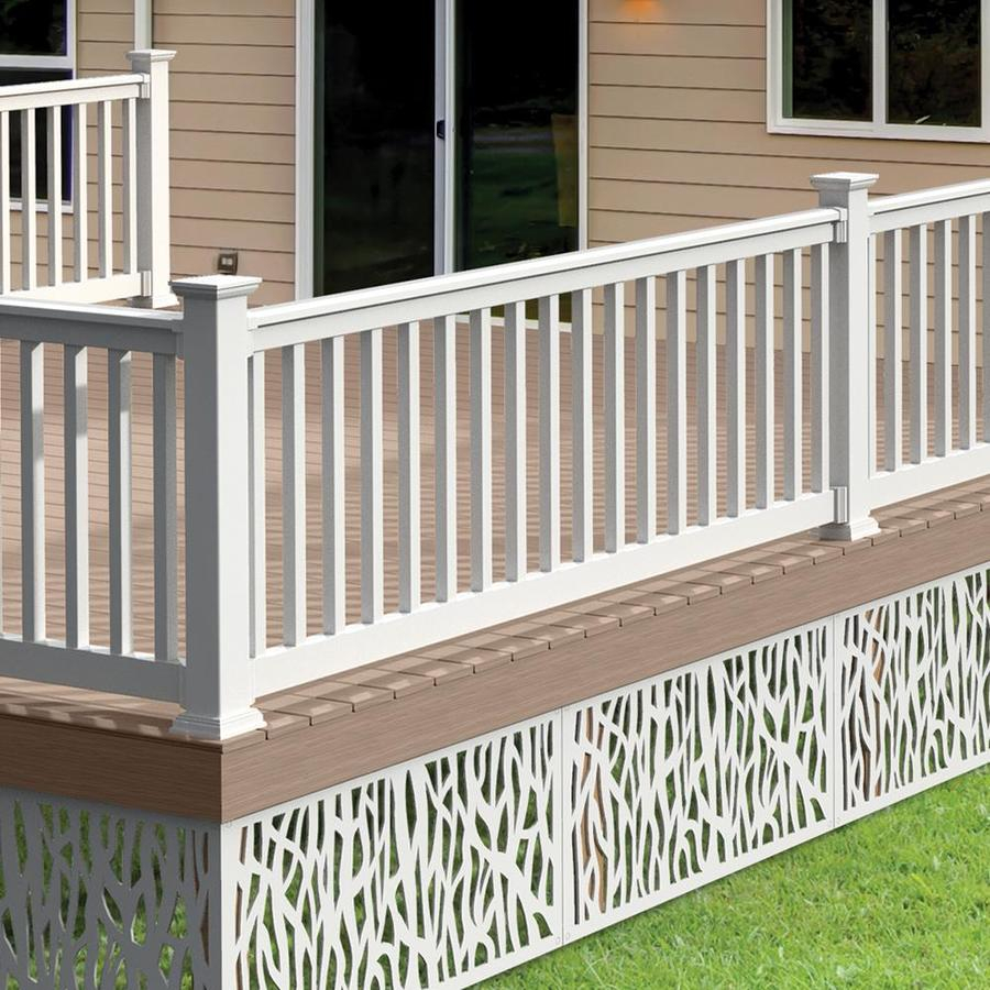 Freedom Assembled 8 Ft X 3 Ft Lincoln White Pvc Deck Railing Kit throughout proportions 900 X 900