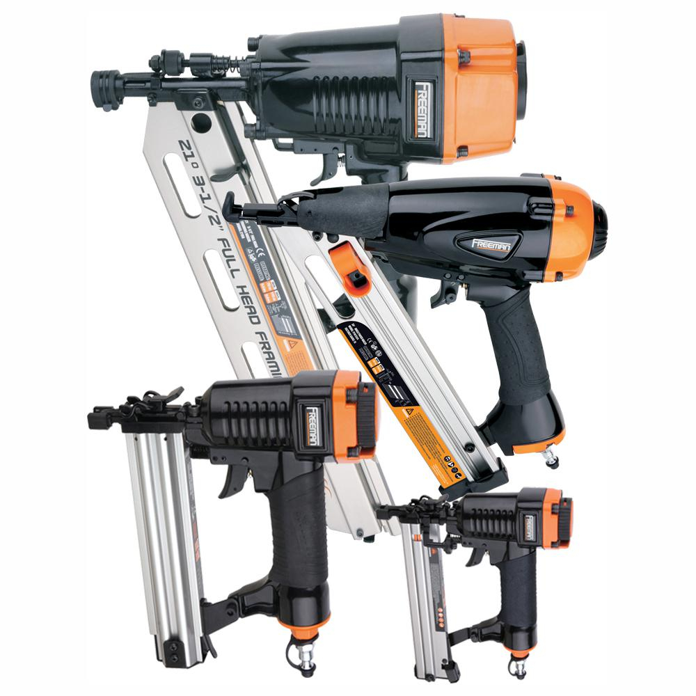 Freeman Pneumatic Framing And Finishing Nailers And Stapler Combo within dimensions 1000 X 1000