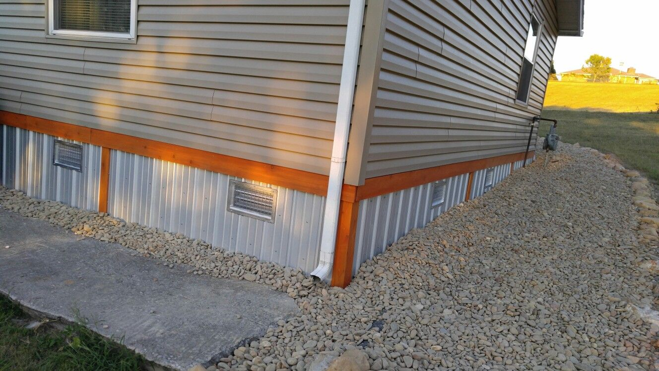 Galvalume Skirting With Cedar Trim Mobile Home Metal Skirting In with regard to sizing 1328 X 747