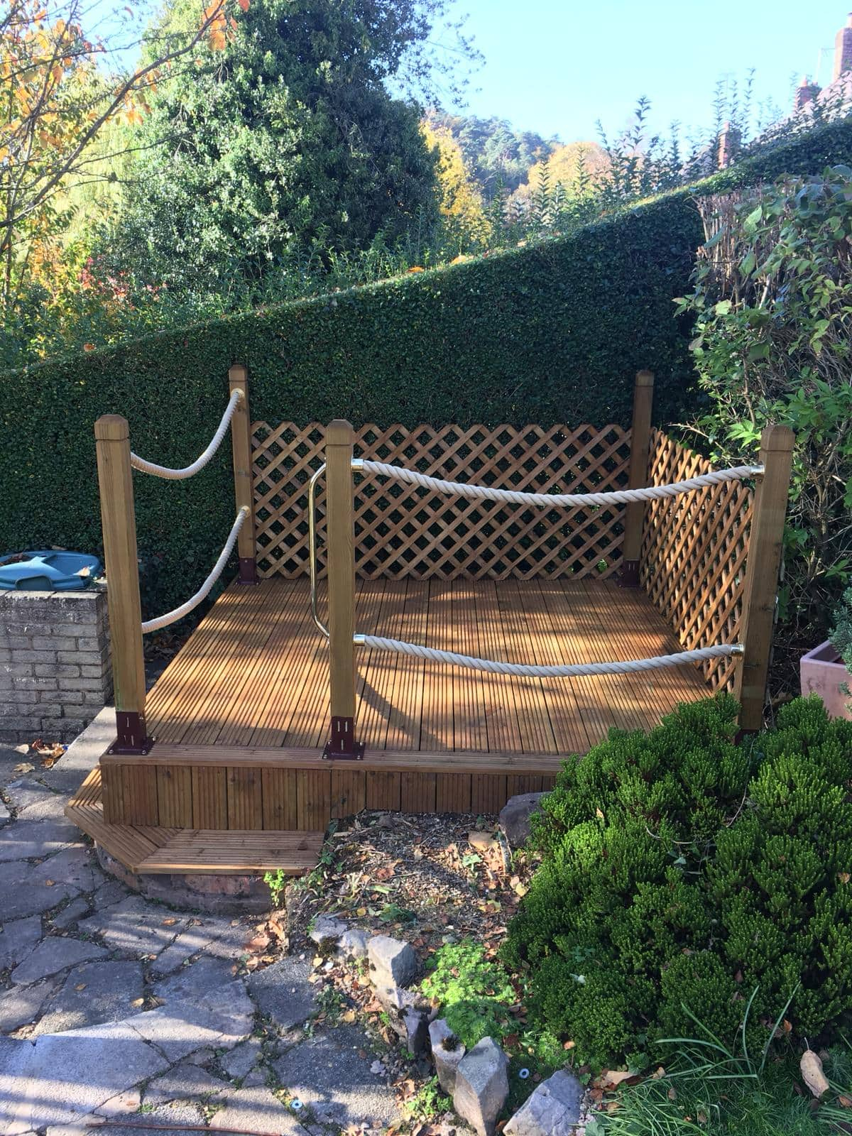 Garden Decking Area With Rope System Rope World pertaining to measurements 1200 X 1600