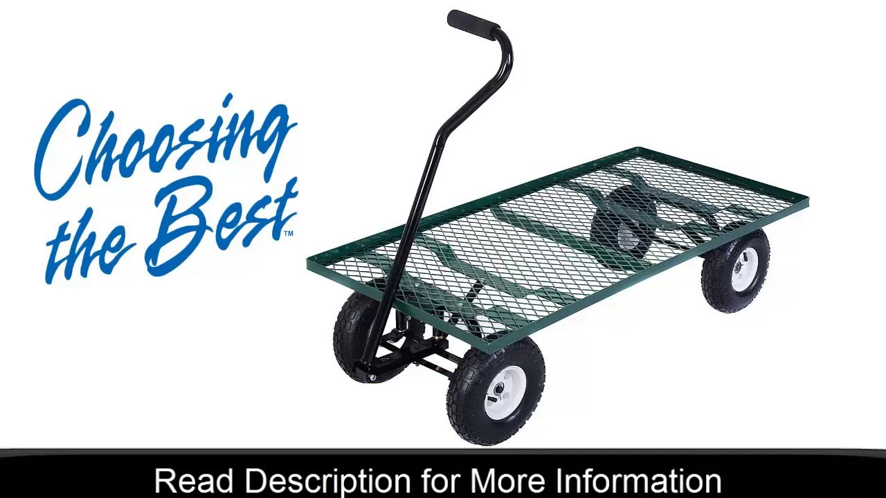 Giantex Wagon Garden Cart Nursery Steel Mesh Deck Trailer Heavy Duty inside dimensions 1280 X 720