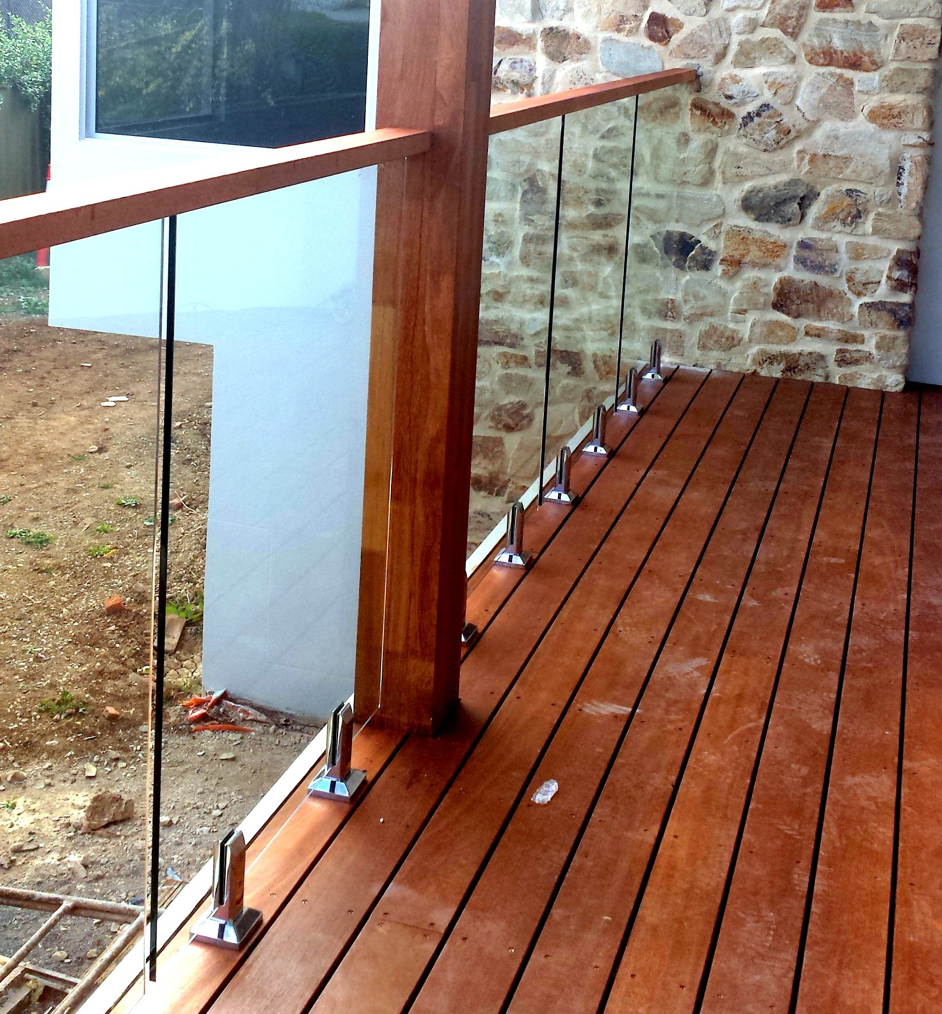 Glass Balustrades Attached To Timber Decking With Stainless Steel for proportions 1836 X 1977