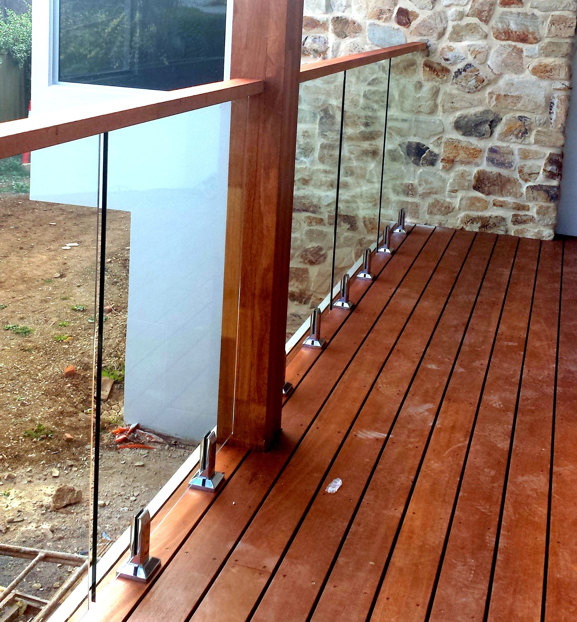 Glass Balustrades Attached To Timber Decking With Stainless Steel regarding proportions 1836 X 1977