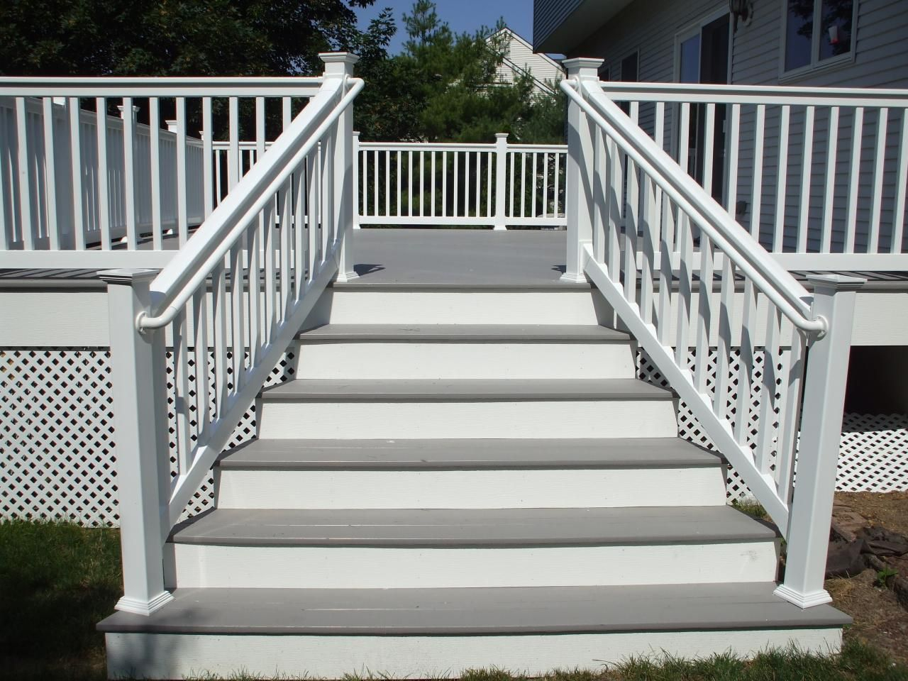 Gray Deck With White Railings Railing Posts And White Lattice inside size 1280 X 960
