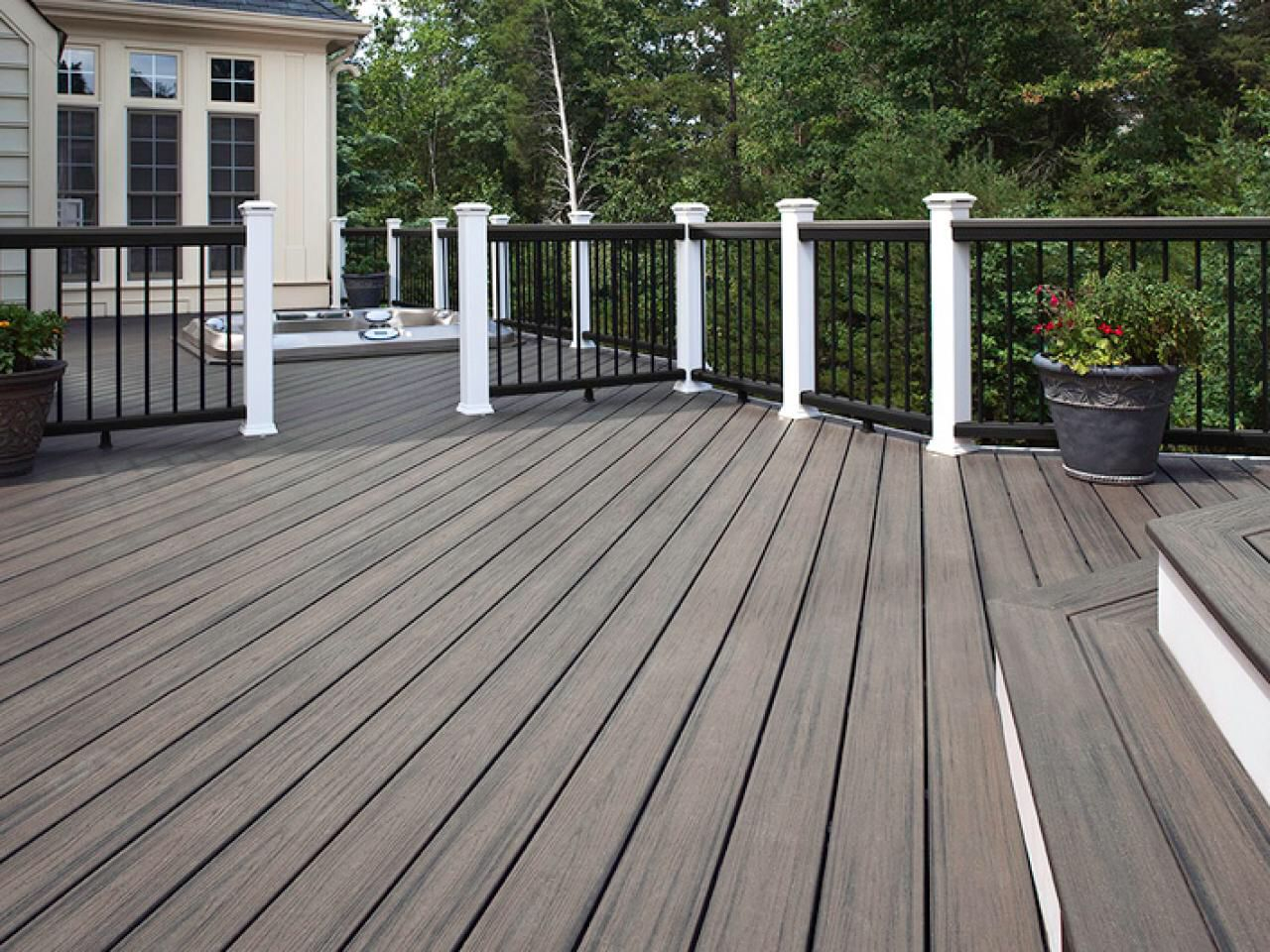 Grey Deck With White And Black Trim My Home Is My Castle Deck inside measurements 1280 X 960